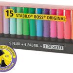 Evidenziatori STABILO BOSS ORIGINAL Desk-Set - 15 colori assortiti
