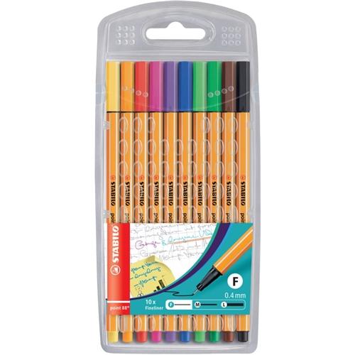 669c78f2-2d9f-4519-858b-b56d89de914e.jpg Fineliner Point 88 Stabilo Confezione da 10 Pz. Colori Fluo Assortiti - immagine 1