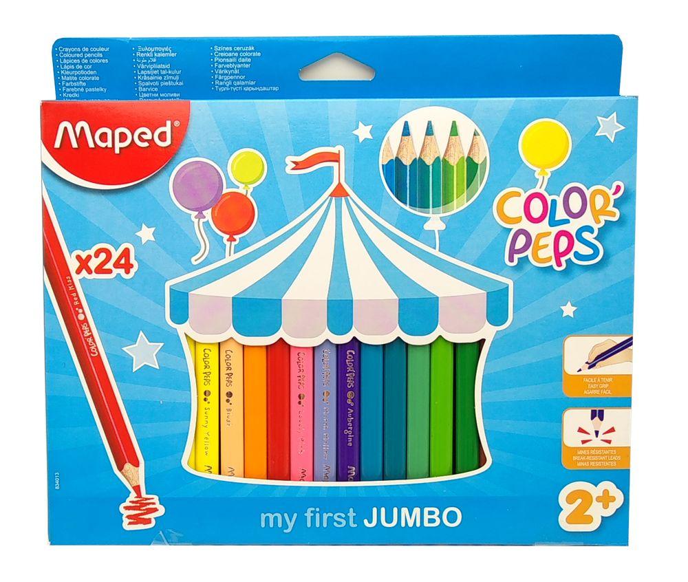 S01797.jpg MAPED Pastelli Triangolari Color Peps Jumbo Scatola da 24 Pz. - immagine 1