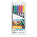 Pennarelli Tombow Abt Dual Brush Pen, set da 6 Primary Colours NEW COLOURS