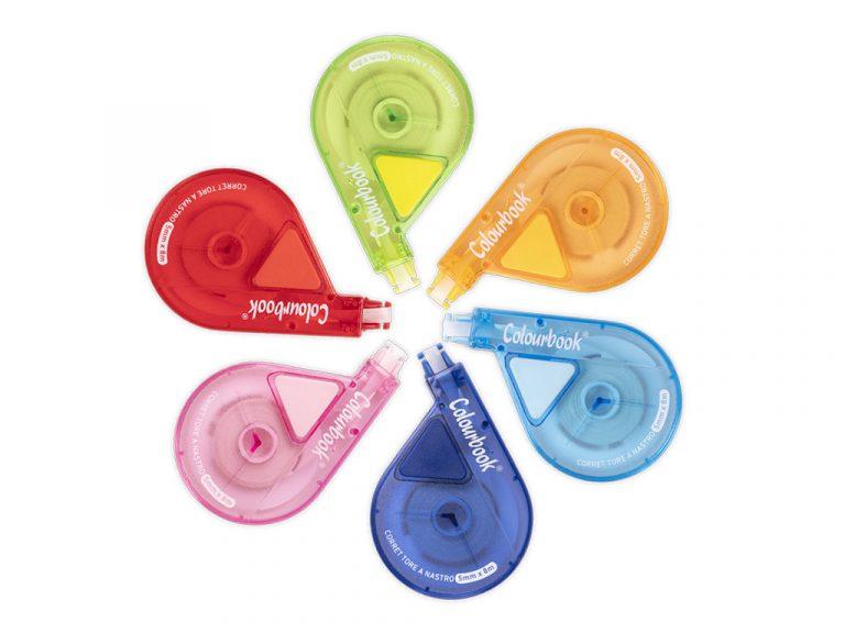 correttore-a-nastro-768x576-1.jpg Correttore a Nastro Colourbook 8 Mt. Conf. 6 Pz. Colori Assortiti - immagine 1