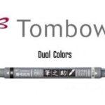 Marker Calligrafico Fudenosuke Punta Doppia Nero/Grigio