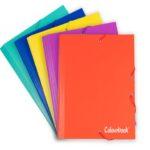 COLOURBOOK Cartellina 3 Lembi Fluo con Elastico Conf. da 5 Cartelle Colori Assortiti