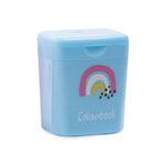 COLOURBOOK Temperino 2 Fori con Serbatoio Pastel Rainbow Azzurro Pastel