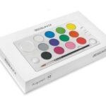 Acquerelli Tinta Unita 12 Pastiglie da 30 Ml. in Magnetic Box Con Pennello
