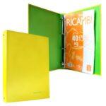 Cartelle 4 Anelli Memotak Colors Diam. 30 MM. Giallo