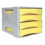 Cassettiera Portadocumenti Arda Pastel Colore Giallo/Grigio