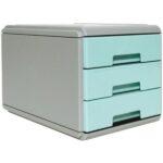 Cassettiera Portadocumenti Arda Pastel Colore Azzurro/Grigio Mini Formato