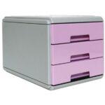 Cassettiera Portadocumenti Arda Pastel Colore Lilla/Grigio Mini Formato