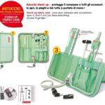 ARDA Kit 6 Pz. Compasso Balaustrone con Frizione e Prolunga con Astuccio Richiudibile Colore Giallo Fluo