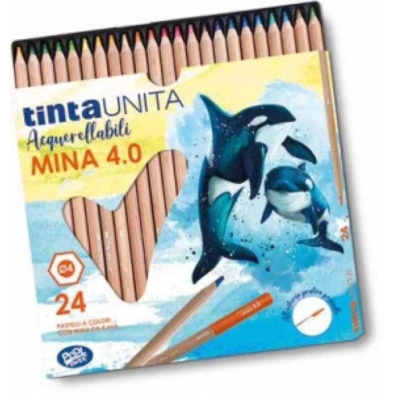 pegasus-pastelli-acquerellabili-mina-40-24-colori-pol49731.jpg Pastelli Acquerellabili Tinta Unita Mina da 4mm Confezione da 24 Colori - immagine 1