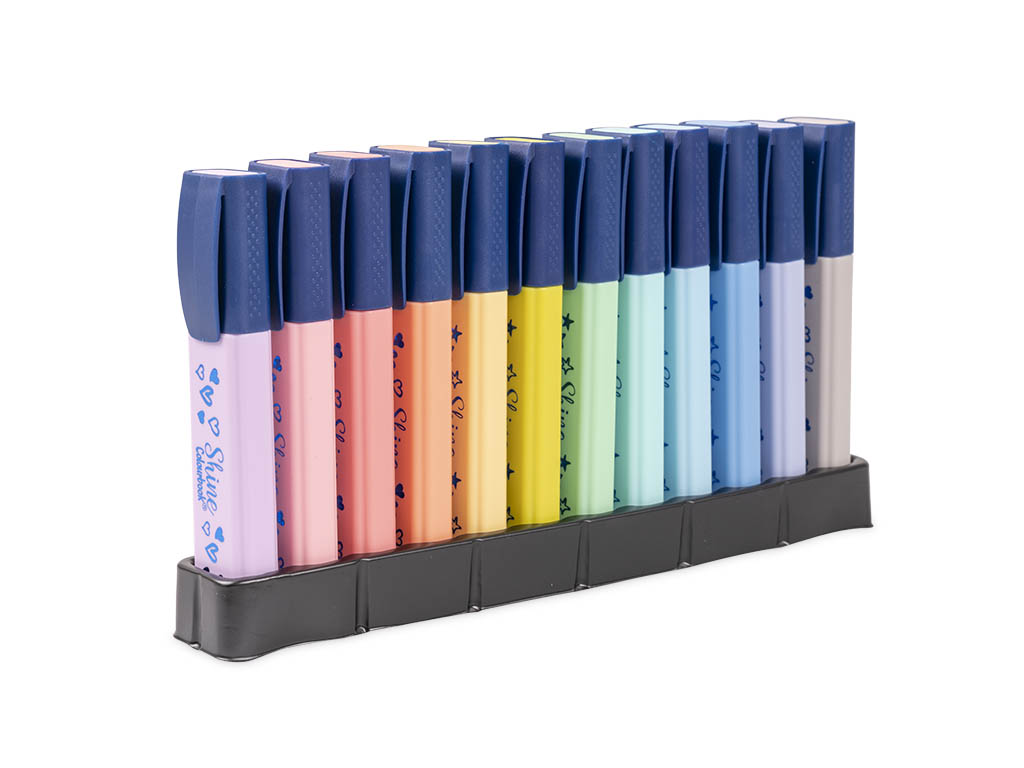 Box Evidenziatori Shine 12 Colori Pastello Colourbook - immagine 2