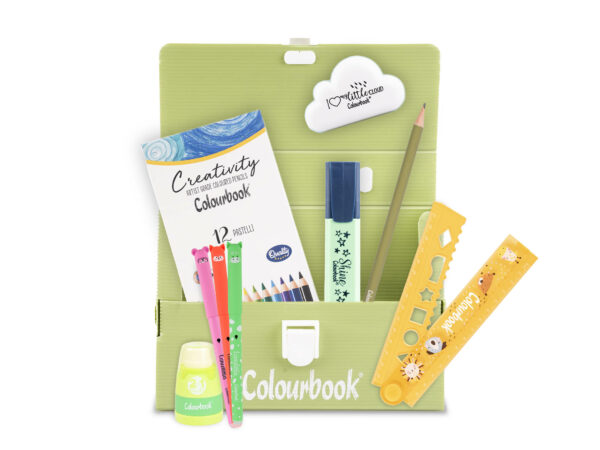 Mini-valigetta-surf-verde-militare-600x450-1.jpg COLOURBOOK Mini Valigetta + Accessori Mod. Surf Verde Militare - immagine 1