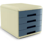 ARDA VINTAGE Cassettiera 4 Cassetti 29x38x25 Colore Sugar-Azzurro