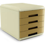 ARDA VINTAGE Cassettiera 4 Cassetti 29x38x25 Colore Caramel-Ocra