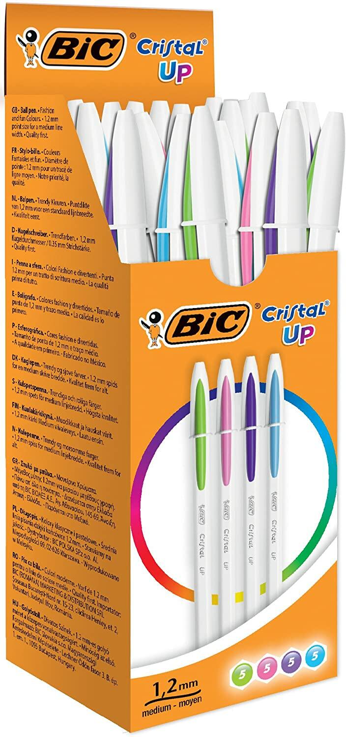 large-81tPj9Zk13L._AC_SL1500_.jpg Penna a Sfera BIC Cristal Up in Conf da 20 pezzi Colori Assortiti - immagine 1