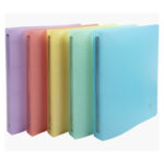 EXACOMPTA Custodia A4 PPL 4 Anelli Diametro 30 Colori Pastel Conf. da 5 Cartelle Colori Assortiti
