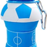 Borraccia Calcio Squadra del Cuore in Silicone Bianco/Azzurro Senza BPA Ecologica 550 ml.