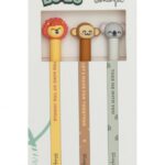MR. WONDERFUL Set di 3 Penne Cancellabili Leone - Scimmia -Koala
