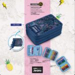 TINTA UNITA Astuccio 3 Zip Jeans Flower Scuola 2024/25 Promo