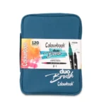 Colourbook Valigetta 120 Pennarelli Professionali con Doppia Punta – Duo Brush - Colore Blù