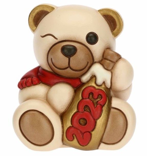 2023-1 THUN - "NATALE ALTRO" Teddy Buon anno 2023, disponibile nei colori *Bianco* o *Rosso* - Rosso - immagine 1