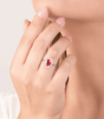 Anello Visconti Rubino Contorno Grande - immagine 2