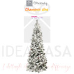 Albero di Natale sintetico Chamonix slim di Mercury, innevato, con pigne, altezza 210 cm