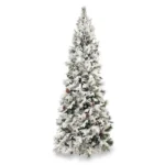 Albero di Natale sintetico Chamonix slim di Mercury, innevato, con pigne, altezza 210 cm - immagine 4