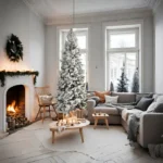 Albero di Natale sintetico Chamonix slim di Mercury, innevato, con pigne, altezza 210 cm - immagine 3