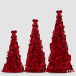 Albero rivestito di fiocchi grande rosso "New Cono" - immagine 3
