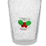Bicchiere acqua in vetro soffiato con Vischio "XMAS GLASS" di MEMENTO