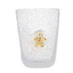 Bicchiere acqua in vetro soffiato omino Pan di Zenzero "XMAS GLASS" di MEMENTO