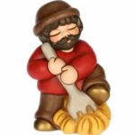 THUN - Uomo con forcone in ceramica, Rosso, "presepe classico"