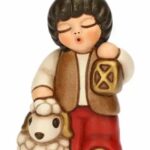 THUN - Bimbo con lanterna in ceramica, Bianco, "presepe classico"