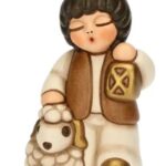 THUN - Bimbo con lanterna in ceramica, Bianco, "presepe classico"