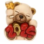 THUN - Teddy buon anno 2024 con calice, Rosso
