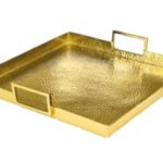Vassoio quadrato oro 41 cm