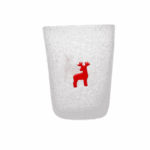 bicchiere acqua in vetro soffiato con Renna "XMAS GLASS" di MEMENTO
