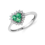 Anello Cuore Smeraldi Donna Oro
