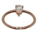 Anello Solitario Diamante Goccia