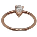 Anello Solitario Diamante Goccia