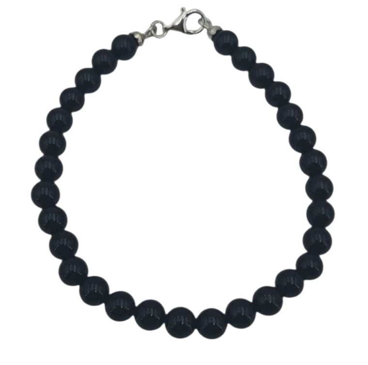 bracciale-beads-argento-36 Bracciale beads onice ed argento - immagine 1