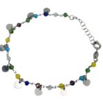 Bracciale cristalli colorati e cuoricini