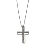 Girocollo Croce Tridimensionale Diamanti