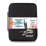 COLOURBOOK Valigetta 120 Pennarelli Professionale Doppia Punta - Duo Brush - Custodia Colore Nero