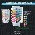 TINTA UNITA Base da Tavolo in Acrilico con 12 Marker TintaUnita Multi Superficie Coprenti