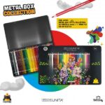 TINTA UNITA Metal Box Fraffrog Collection con 36 Colori a Matita