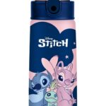 LILO & STITCH Bottiglia Termica Kid 460 Ml. con Cannuccia Seven Stitch e Angel