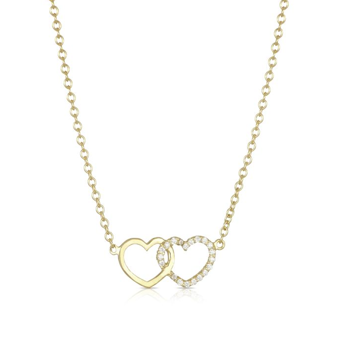 sv7-37 Girocollo Oro Cuori Intrecciati - immagine 1